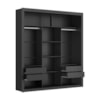 Closet Modulado 8 Gavetas 15 Prateleiras Preto Amoudi Móveis