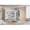 Closet Modulado Duplo 6 Gavetas Branco MDF Amoudi Móveis 