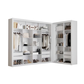 Closet Modulado Duplo 6 Gavetas Branco MDF Amoudi Móveis 