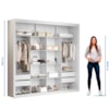 Closet Modulado Duplo 6 Gavetas Branco MDF Amoudi Móveis 