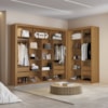 Closet Modulado Duplo 6 Gavetas Freijó MDF Amoudi Móveis 