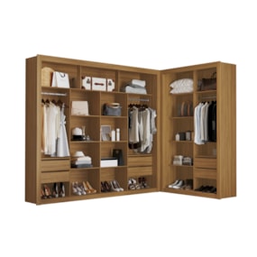 Closet Modulado Duplo 6 Gavetas Freijó MDF Amoudi Móveis 