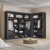 Closet Modulado Duplo 6 Gavetas Preto MDF Amoudi Móveis 