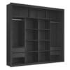 Closet Modulado Duplo 6 Gavetas Preto MDF Amoudi Móveis 