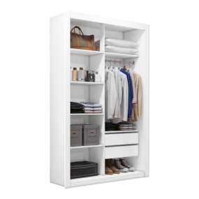 Closet Solteiro 2 Gavetas 100% MDF Branco Amoudi Móveis