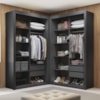 Closet Solteiro Premium 4 Gavetas 100% MDF Preto Tx Amoudi Móveis