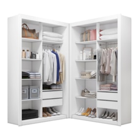 Closet Solteiro Premium 4 Gavetas Branco Amoudi Móveis