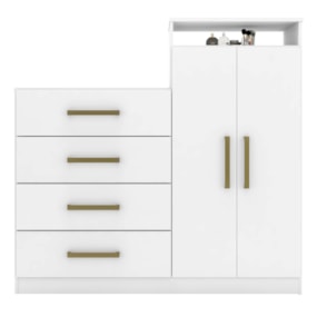 Cômoda 2 Portas 4 Gavetas Aurea Branco Demobile