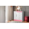 Cômoda 4 Gavetas 1 Porta Montevideu Branco/Rosa Flex Demóbile