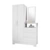 Cômoda c/ espelho 2 portas 3 gavetas Branco/Rosa Flex NT5165 Notável Móveis