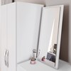 Cômoda c/ espelho 2 portas 3 gavetas Branco/Rosa Flex NT5165 Notável Móveis