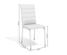 Conjunto 2 Cadeiras Amsterdã Crome Cromado com Assento e Encosto Branco Kappesberg