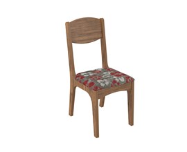 Conjunto 2 Cadeiras de Jantar Assento Estofado 100% MDF CA12 Nobre/Floral Vermelho Dalla Costa