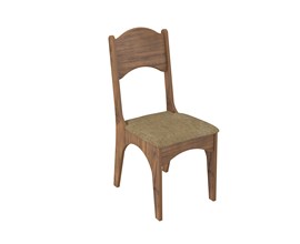 Conjunto 2 Cadeiras de Jantar Assento Estofado 100% Mdf Ca18 Nobre / Chenille Marrom Dalla Costa