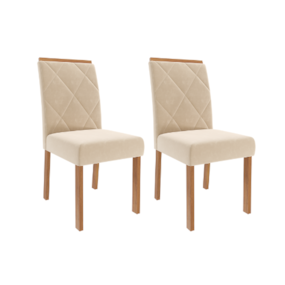 Conjunto 2 Cadeiras Fernanda Madeira/Nude Cimol Móveis