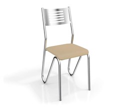 Conjunto 4 Cadeiras Nápoles Crome Cromado/Nude Kappesberg