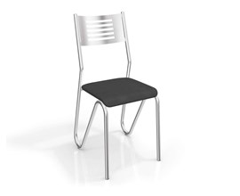 Conjunto 4 Cadeiras Nápoles Crome Cromado/Preto Kappesberg