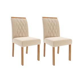 Conjunto Com 2 Cadeiras Juliana Madeira/Nude Cimol