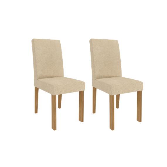 Conjunto Com 2 Cadeiras Maia Nature/Gengibre Cimol