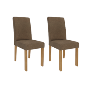 Conjunto Com 2 Cadeiras Maia Nature/Mascavo Cimol