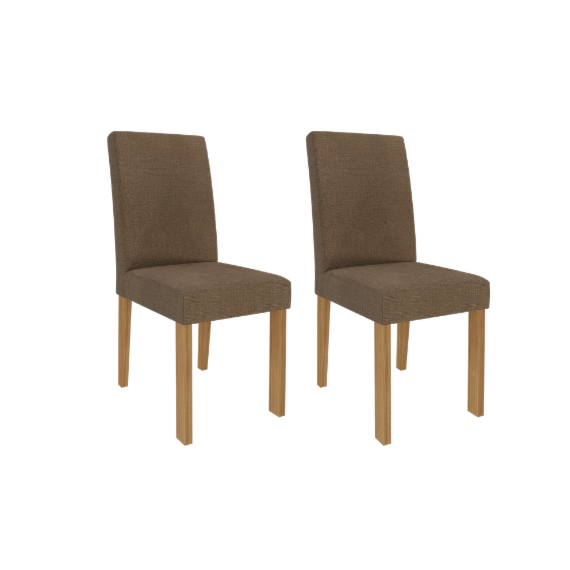 Conjunto Com 2 Cadeiras Maia Nature/Mascavo Cimol