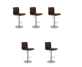 Conjunto com 5 Banquetas Alta Gomos Marrom Casa Aberta Brasil Conjunto com 5 Banquetas Alta Gomos Marrom Casa Aberta Brasil
