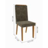 Conjunto de 2 Cadeiras Bella 100% MDF Freijó/Tecido Capuccino Indekes