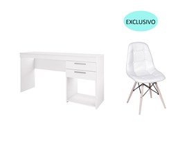 Conjunto de Mesa Branca com Cadeira Botonê Branca Casa Aberta Brasil