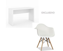 Conjunto de Mesa com Cadeira Branca Charles Eames Casa Aberta Brasil