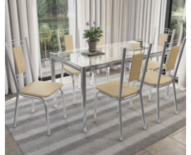 Conjunto Mesa com 6 Cadeiras Florença Nude
Kappesberg Conjunto Mesa com 6 Cadeiras Florença Nude
Kappesberg