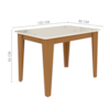 Conjunto Mesa Suécia 1,20cm com 4 cadeiras Freijó/Tecido Capuccino Indekes