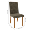 Conjunto Mesa Suécia 1,20cm com 4 cadeiras Freijó/Tecido Capuccino Indekes