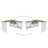 Conjunto para escritório 2 peças com Escrivaninha Gold e Balcão Lugano Olmo/Branco Artany