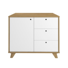 Conjunto para escritório 2 peças com Escrivaninha Gold e Balcão Lugano Olmo/Branco Artany
