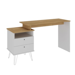 Conjunto para Escritório 2 peças com Escrivaninha Plus e Gaveteiro New Olmo/Branco Artany