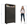 Conjunto Para Escritório 2 Peças com Mesa e Armário 4 portas Preto Tx Notável Móveis