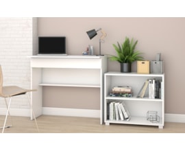 Conjunto Para Escritório 2 Peças Escrivaninha BHO21 com Livreiro BL63 Branco Brv Móveis Conjunto Para Escritório 2 Peças Escrivaninha BHO21 com Livreiro BL63 Branco Brv Móveis