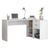 Conjunto Para Escritorio Com Mesa em L NT2060 e Armário Multiuso Branco Notável Móveis