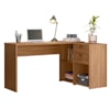 Conjunto Para Escritorio Com Mesa em L NT2060 e Armário Multiuso Freijó Notável Móveis 