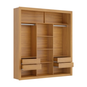 Conjunto Para Quarto Guarda Roupa Cômoda e Closet Freijó/Off White Amoudi Móveis