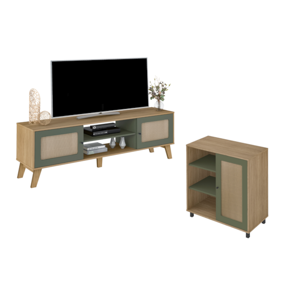 Conjunto Para Sala Com Rack E Buffet Charlotte Artely