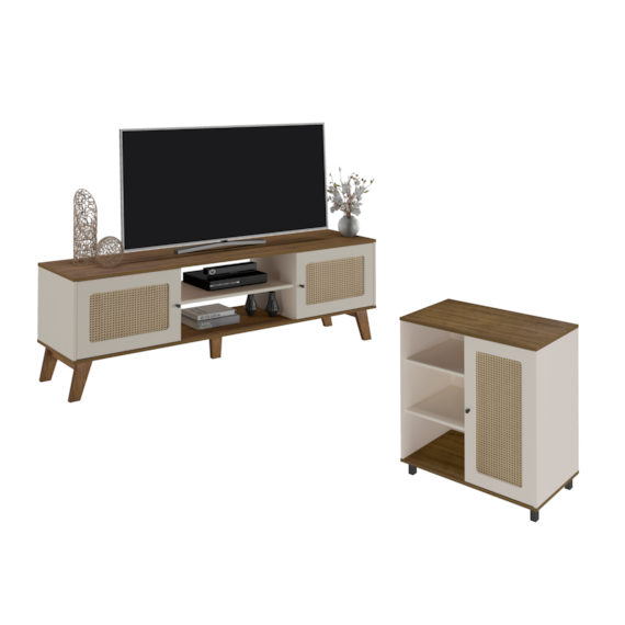 Conjunto Para Sala Com Rack E Buffet Charlotte Artely