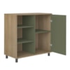 Conjunto Para Sala Com Rack E Buffet Charlotte Carvalho/Menta Artely