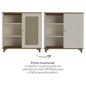 Conjunto Para Sala Com Rack E Buffet Charlotte Pinho/Off White Artely