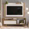 Conjunto Para Sala Com Rack NT1315 e Painel NT1375 Para TV Até 65" Freijó Off/White Notável Móveis