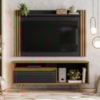 Conjunto Para Sala Com Rack NT1315 e Painel NT1375 Para TV Até 65" Freijó Preto TX Notável Móveis