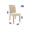 Conjunto Para Sala De Jantar Com Mesa Ester 2,10m e 8 Cadeiras Julia Cinamomo/Off White/Madeira/Nude Cimol Móveis