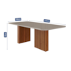 Conjunto Para Sala De Jantar Com Mesa Ester 2,10m e 8 Cadeiras Julia Cinamomo/Off White/Madeira/Nude Cimol Móveis
