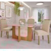 Conjunto Para Sala De Jantar Louise 130cm Com 4 Cadeiras Paola Cinamomo/Off White/Madeira/Nude Cimol Móveis
