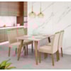 Conjunto Sala De Jantar Adele 130cm Com 4 Cadeiras Paola Madeira/Off Wihite/Nature/Nude Cimol Móveis 
